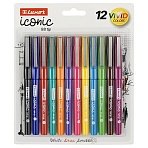 Набор капиллярных ручек Luxor «Iconic М» 12цв., 1.0мм, блистер