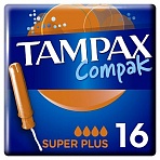 Тампоны Tampax «Compak Super Plus», 16шт. (ПОД ЗАКАЗ)