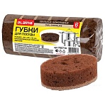 Губки для посуды 9.5×6.5×3.2 см, ОВАЛЬНЫЕ, КОМПЛЕКТ 6 штук, ПЕНОЭФФЕКТ, ПОРИСТЫЕ, «CHOCOLATE», LAIMA