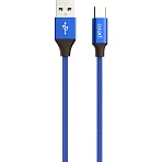 Кабель USB PERO DC-02 Type-C, 2А, 1м, синий