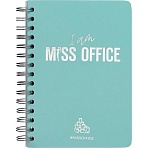 Тетрадь общая А5 Attache Miss Office 128л клетка гребень голубой с серебром