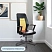 превью Кресло офисное Easy Chair 225 PTW оранжевое/чёрное (экокожа/сетка, металл)