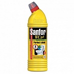 Средство для уборки туалета SANFOR WC gel, 750 г, «Лимонная свежесть»