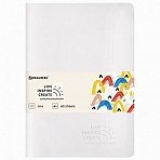 Тетрадь 60 л. в линию обложка кожзам SoftTouch, сшивка, B5 (179×250мм), БЕЛЫЙ, BRAUBERG RAINBOW