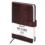 Ежедневник датированный 2026 А5 138×213 мм, BRAUBERG «Legend», под кожу, застежка, коричневый