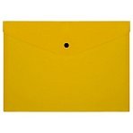 Папка-конверт на кнопке СТАММ А4, 150мкм, пластик, прозрачная, желтая