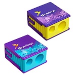 Точилка пластиковая Berlingo «Flower Art», с контейнером, 2 отверстия, ассорти