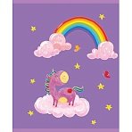 Тетрадь общая А5 48л Волш Единорог фиол, клет, скреп., ВД-лак