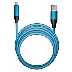 Кабель Smartbuy Bold, USB - Type-C, экстрапрочный, 3A output, оплетка TPE, 1м, синий