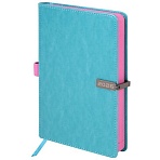 Ежедневник датированный 2026 А5 138×213 мм, BRAUBERG «Inspiration», под кожу, цветной срез, бирюза
