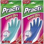 Перчатки резиновые Paclan «Practi Extra Dry», р. M, цвет микс, пакет с европодвесом