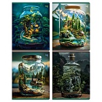 Тетрадь 48л., А5, клетка BG «Флорариум», блестки