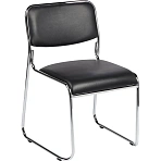 Стул Echair-802 VP для посетителей (кожзам. черный, без подлокотников, хром)