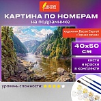 Картина по номерам 40×50 см, ОСТРОВ СОКРОВИЩ «Горная речка», на подрамнике, акрил, кисти