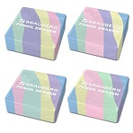 Ластик BRAUBERG PASTEL, 34×34х14 мм, квадратный, эко-пвх, цвет ластика ассорти