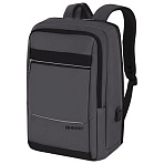 Рюкзак HEIKKI ELECT (ХЕЙКИ) универсальный, отделение для ноутбука, USB-порт, серый, 44×30х16см