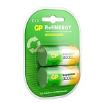 Батарейки аккумуляторные GP ReEnergy Ni-Mh КОМПЛЕКТ 2 шт., С (HR14), 3000 mAhB2