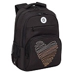Рюкзак GRIZZLY школьный, анатомическая спинка, 2 отделения, для девочек, «DIAMOND HEART», 39×30х20 см