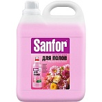 Средство для мытья пола SANFOR Ультра Блеск, Цветочный фреш, 5 л