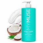 Бальзам беcсульфатный 1000 мл, MYMUSE укрепляющий для смешанных и жирных волос, дозатор