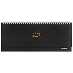 Планинг датированный 2027 300×130 мм, STAFF, гребень, обложка бумвинил, 64 листа, черный