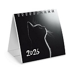 Календарь-домик настольный на гребне, 2026 г., BRAUBERG, 101×101 мм, «Милый котик»