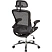 превью Кресло для руководителя эргономичное Комус Мебель (Easy Chair) 552 чёрное (сетка, металл хромированный)