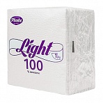 Салфетки бумажные Plushe Light 22.5×22.5 белая 1сл 90л/уп