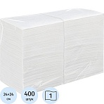 Салфетки бумажные целлюлоза белые 1сл 24×24см 400л/уп