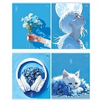 Тетрадь 48л., А5, клетка BG «Лето», блестки