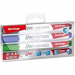 Набор маркеров для белых досок Berlingo «Uniline WB300», 4цв., пулевидный, 3мм, PET
