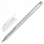 Ручка гелевая СЕРЕБРИСТАЯ BRAUBERG «EXTRA SILVER», корпус прозрачный, 0.5 мм, линия 0.35 мм