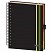 превью Бизнес-тетрадь Mariner Ambition 5 Зеленые полоски А5 150 листов черная в клетку и в линейку на спирали 5 разделителей (148×205 мм)