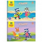 Альбом для рисования 32л., А4, на гребне Мульти-Пульти «Приключения Енота», с раскраской