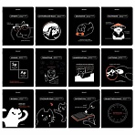 Тетради предметные, КОМПЛЕКТ 12 ПРЕДМЕТОВ, 48 л., TWIN лак, BRAUBERG «МЕМЫ»