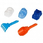 Набор для песка ТРИ СОВЫ «Транспорт», 5 предметов (совок, грабли, 3 формочки)