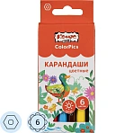 Карандаши цветные 6цв/наб6-гран №1School/Комус Класс ColorPics коротк,88мм