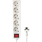 Удлинитель Гарнизон EL-NB-G5-W-3 5р/3м, 10А, с выкл. и зазем., белый