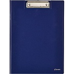 Папка-планшет Комус пластиковый с крышкой, синий
