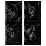 Тетрадь 96л., А5, клетка на гребне BG «Just Black», soft-touch ламинация, выб. лак