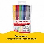 Ручки капиллярные BRAUBERG, набор 12 шт., «Aero», супертонкий метал. нак. 0.4 мм, трехгранный корпус,