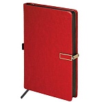 Скетчбук, слоновая кость 140 г/м2 130×210 мм, 80 л., КОЖЗАМ, застежка металл, BRAUBERG ART CLASSIC, «Inspiration», под кожу, красный