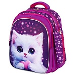 Рюкзак BRAUBERG KIDS MIND с пеналом в комплекте, 2 отделения, «Humble Cat», 40×28х18 см