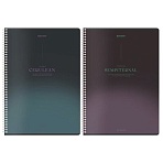 Тетрадь А4, 96 л., BRAUBERG, гребень, клетка, Soft Touch, «Peaceful» (микс в спайке)