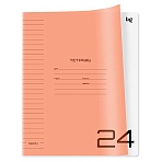 Тетрадь 24л. линия BG «UniTone. Neon», пластиковая обложка, неон оранжевый