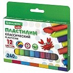 Пластилин классический BRAUBERG KIDS, 12 цветов, 240 г, ВЫСШЕЕ КАЧЕСТВО