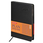 Ежедневник датированный 2026 А5 138×213 мм, BRAUBERG «Stylish», под кожу, гибкий, черный