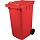 Контейнер-бак мусорный 240 л пластиковый на 2-х колесах с крышкой красный