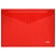 превью Папка-конверт на кнопке СТАММ А4, 180мкм, пластик, прозрачная, красная
