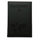 Обложка для паспорта «Passport map»экокожа soft-touchчернаяSTAFF238760